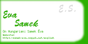 eva samek business card
