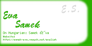 eva samek business card
